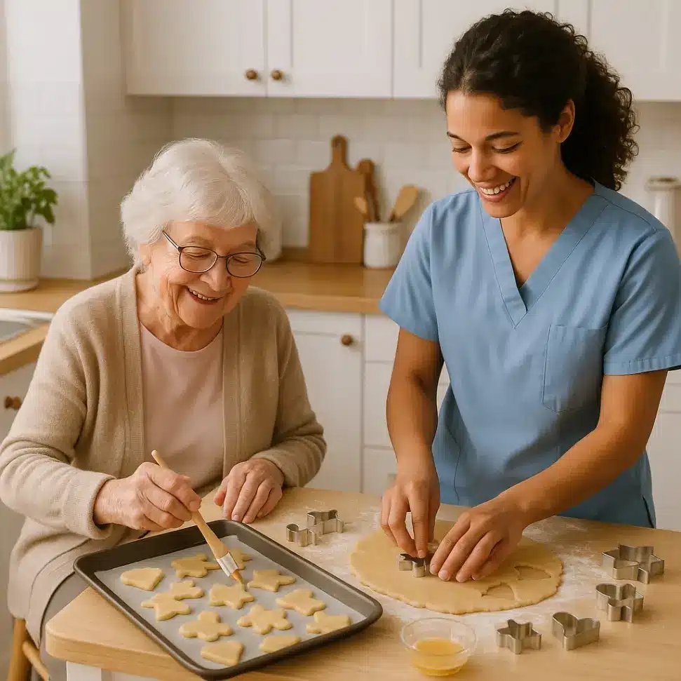 Home Care and elderly lady keeping independence